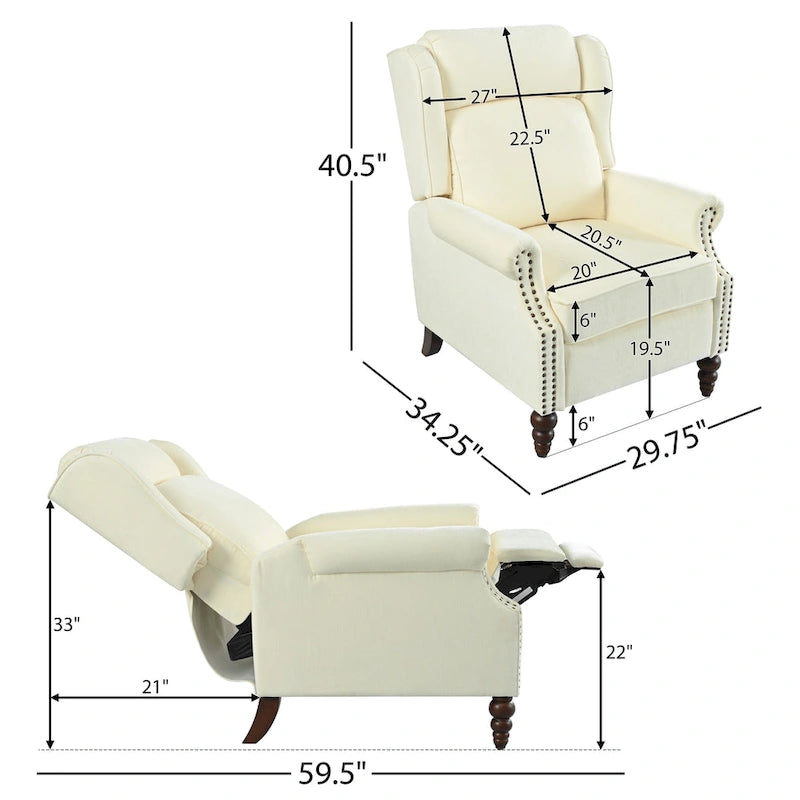 Fauteuil inclinable matelassé