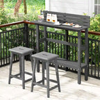 Table de bar d'extérieur 48 po avec étagère de rangement et pied réglable - Voir détails