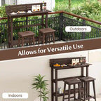 Table de bar d'extérieur 48 po avec étagère de rangement et pied réglable - Voir détails