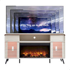Meuble TV avec foyer intégré de style moderne du milieu du siècle, centre de divertissement