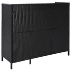 Armoire de rangement extérieure en osier, îlot de cuisine résistant aux intempéries, table de bar en rotin avec plateau en verre trempé et tiroir pour jouets de piscine