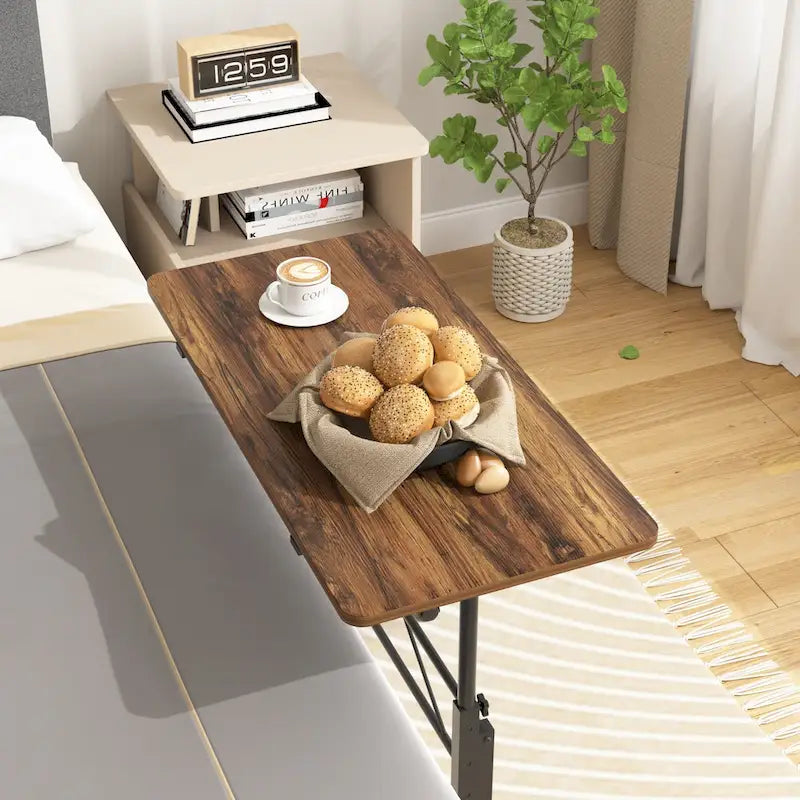 Bureau Debout Mobile avec Roulettes, Petit Bureau Debout à Hauteur Réglable, Bureaux Roulants Portables de 80 cm