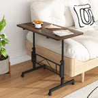 Bureau Debout Mobile avec Roulettes, Petit Bureau Debout à Hauteur Réglable, Bureaux Roulants Portables de 80 cm