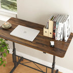 Bureau Debout Mobile avec Roulettes, Petit Bureau Debout à Hauteur Réglable, Bureaux Roulants Portables de 80 cm
