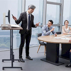 Bureau Debout Mobile avec Roulettes, Petit Bureau Debout à Hauteur Réglable, Bureaux Roulants Portables de 80 cm