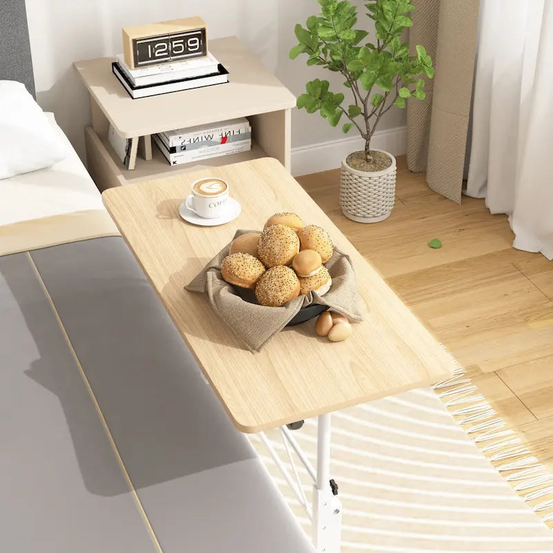 Bureau Debout Mobile avec Roulettes, Petit Bureau Debout à Hauteur Réglable, Bureaux Roulants Portables de 80 cm