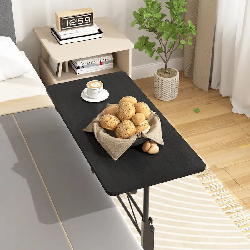 Bureau Debout Mobile avec Roulettes, Petit Bureau Debout à Hauteur Réglable, Bureaux Roulants Portables de 80 cm