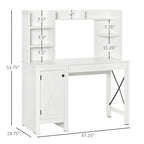 Bureau d'ordinateur de ferme avec huche et armoire
