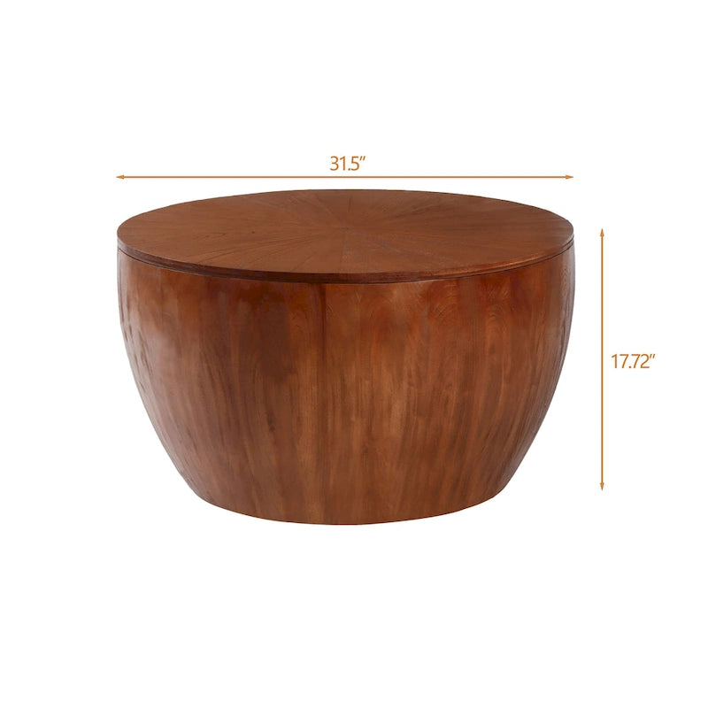 Table basse style vintage en forme de seau avec fonction de rangement