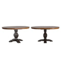 Table à manger extensible en bois massif ovale bicolore
