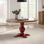 Table à manger extensible en bois massif ovale bicolore