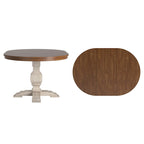 Table à manger extensible en bois massif ovale bicolore