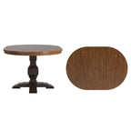 Table à manger extensible en bois massif ovale bicolore