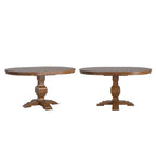 Table à manger extensible en bois massif ovale bicolore