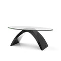 Table basse ovale avec plateau en verre de 47 pouces