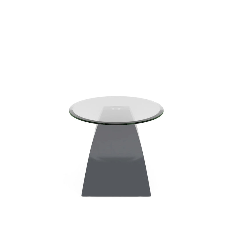 Table basse ovale avec plateau en verre de 47 pouces
