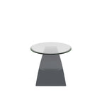 Table basse ovale avec plateau en verre de 47 pouces