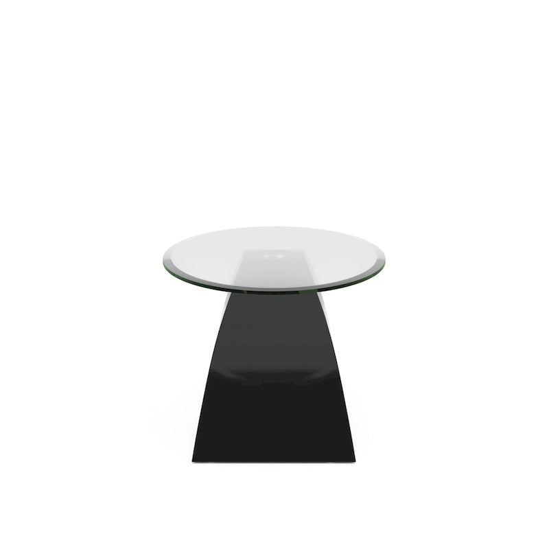 Table basse ovale avec plateau en verre de 47 pouces