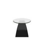 Table basse ovale avec plateau en verre de 47 pouces