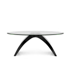 Table basse ovale avec plateau en verre de 47 pouces