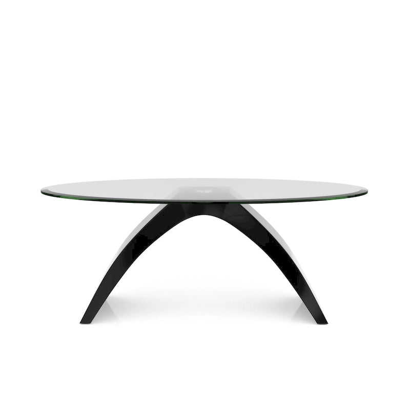 Table basse ovale avec plateau en verre de 47 pouces