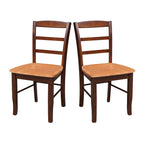 Chaises en bois massif à dossier à barreaux, un ensemble de deux
