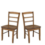 Chaises en bois massif à dossier à barreaux, un ensemble de deux
