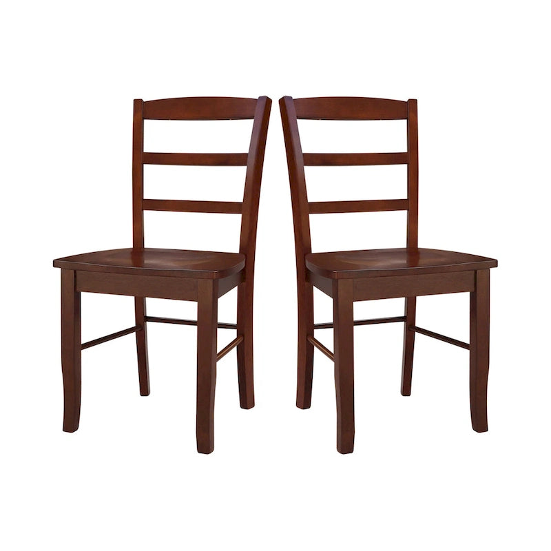 Chaises en bois massif à dossier à barreaux, un ensemble de deux