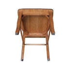 Chaises en bois massif à dossier à barreaux, un ensemble de deux