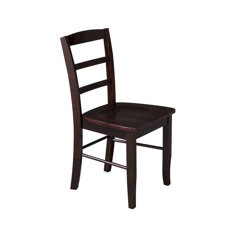 Chaises en bois massif à dossier à barreaux, un ensemble de deux