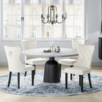 Grandview Tufted Wingback Dining Chair (Set of 4) with Nailhead and Ring Pulls