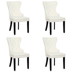 Chaises de salle à manger capitonnées à oreilles (lot de 4), avec rivets et anneaux.