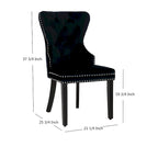 Chaises de salle à manger capitonnées à oreilles (lot de 4), avec rivets et anneaux.