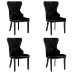 Chaises de salle à manger capitonnées à oreilles (lot de 4), avec rivets et anneaux.