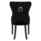 Chaises de salle à manger capitonnées à oreilles (lot de 4), avec rivets et anneaux.