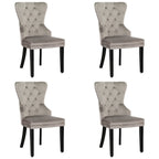 Chaises de salle à manger capitonnées à oreilles (lot de 4), avec rivets et anneaux.