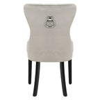 Chaises de salle à manger capitonnées à oreilles (lot de 4), avec rivets et anneaux.