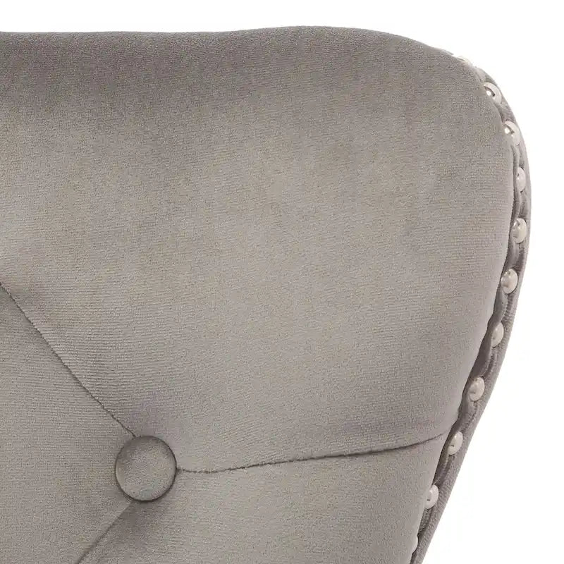 Chaises de salle à manger capitonnées à oreilles (lot de 4), avec rivets et anneaux.