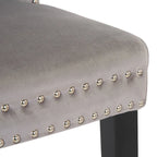 Chaises de salle à manger capitonnées à oreilles (lot de 4), avec rivets et anneaux.