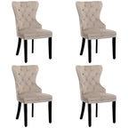 Chaises de salle à manger capitonnées à oreilles (lot de 4), avec rivets et anneaux.