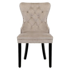 Chaises de salle à manger capitonnées à oreilles (lot de 4), avec rivets et anneaux.