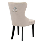 Chaises de salle à manger capitonnées à oreilles (lot de 4), avec rivets et anneaux.