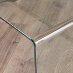 Table basse rectangulaire en verre massif