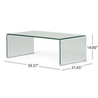 Table basse rectangulaire en verre massif