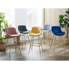 Tabourets de bar pivotants modernes en velours (lot de 2)