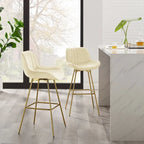Tabourets de bar pivotants modernes en velours (lot de 2)