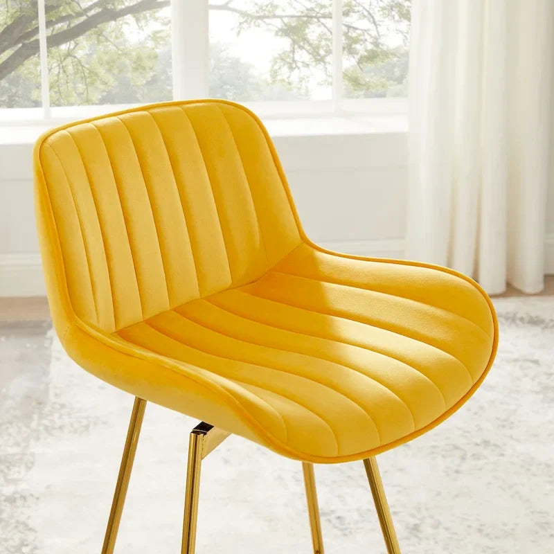 Tabourets de bar pivotants modernes en velours (lot de 2)