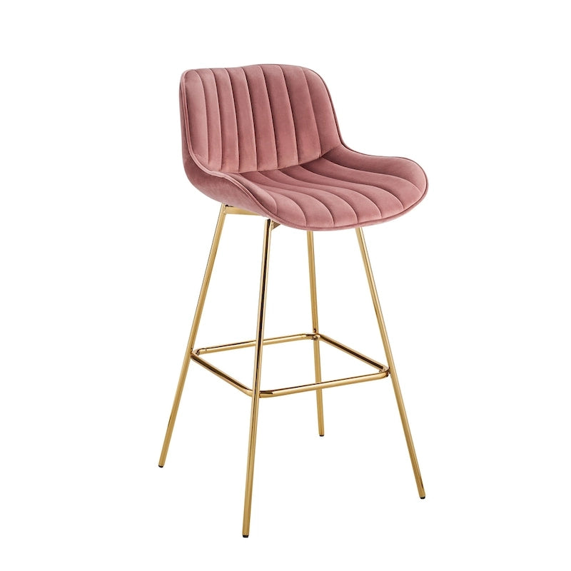 Tabourets de bar pivotants modernes en velours (lot de 2)