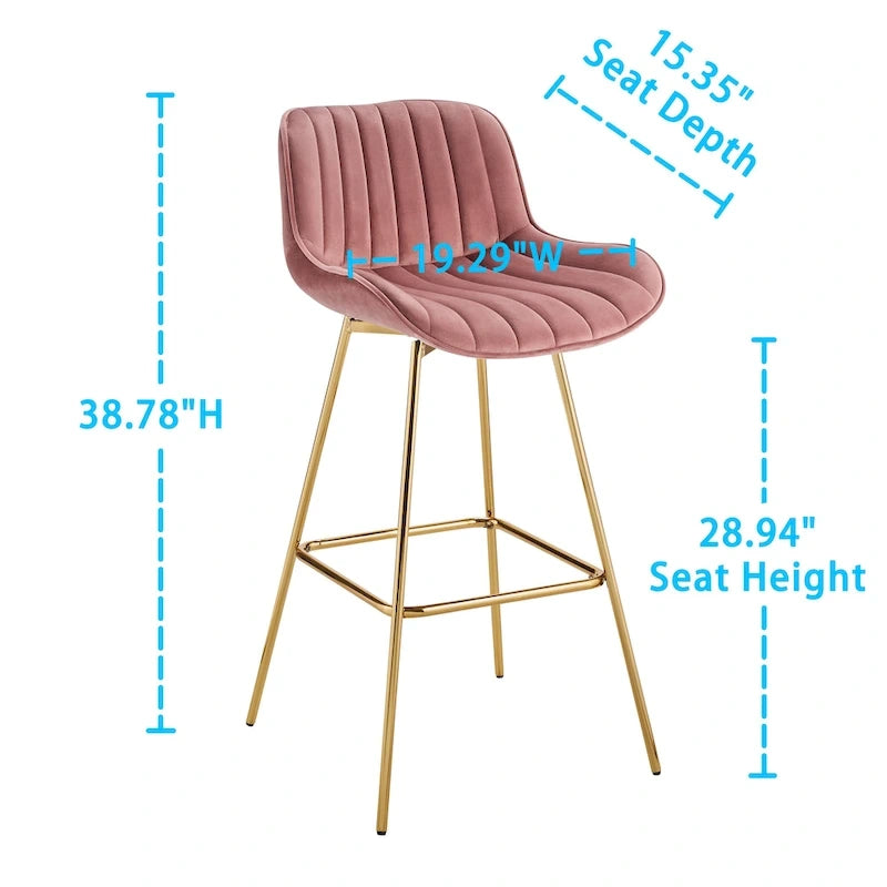 Tabourets de bar pivotants modernes en velours (lot de 2)