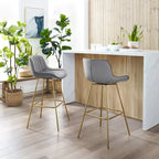 Tabourets de bar pivotants modernes en velours (lot de 2)